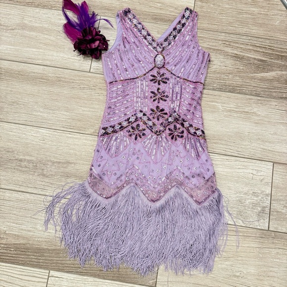 DANCE FLAPPER STYLE TAP COSTUME SIZE 9/10 - Picture 9 of 11